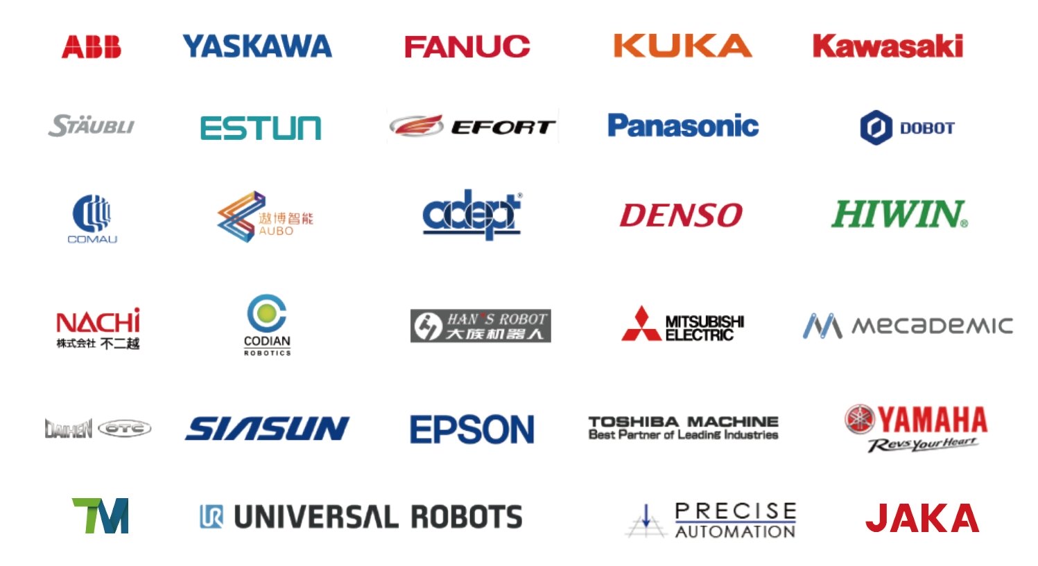 RoboDK支持的机器人模型